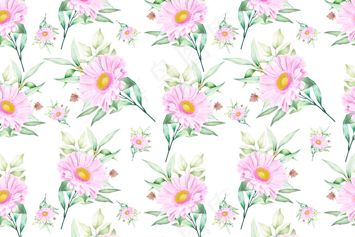 花朵无缝图案花朵盛开