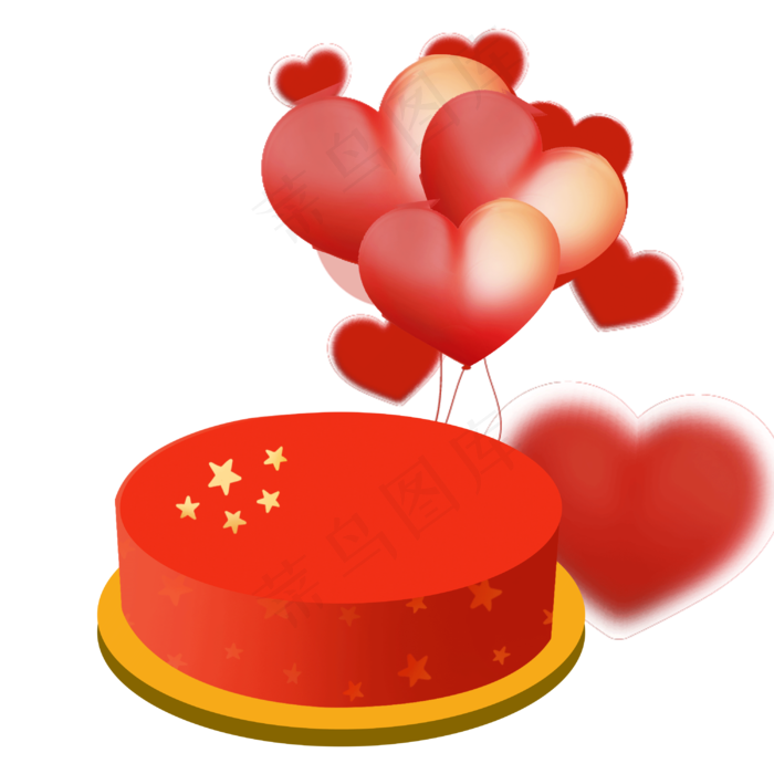 欢度国庆国旗蛋糕(3000X3000(DPI:300))psd模版下载
