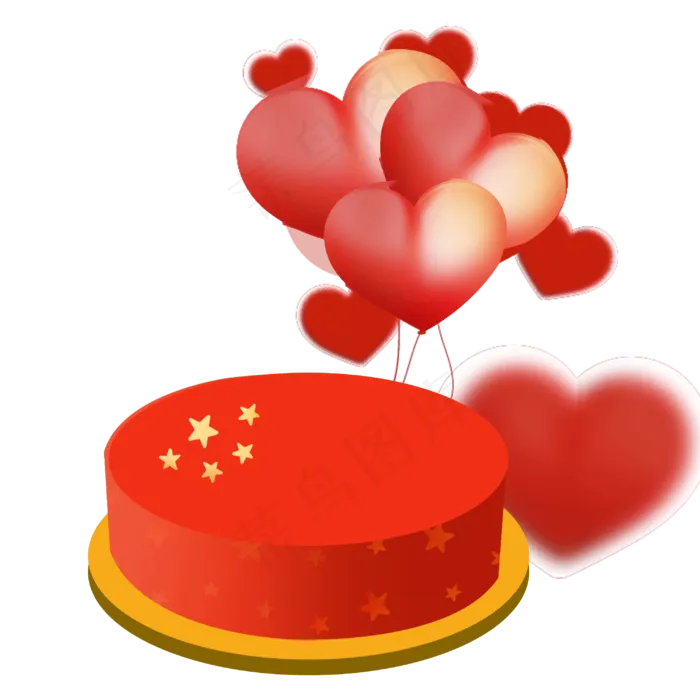 欢度国庆国旗蛋糕(3000X3000(DPI:300))psd模版下载