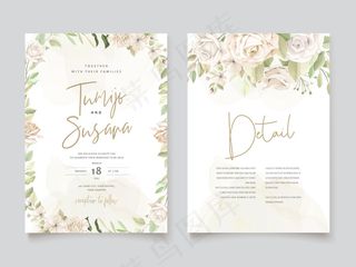 美丽玫瑰请柬模板