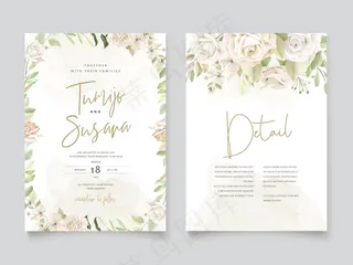 美丽玫瑰请柬模板