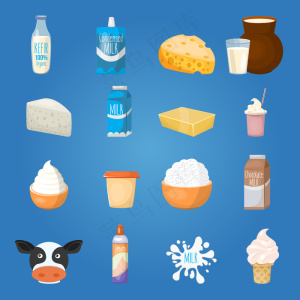 牛奶食品元素集