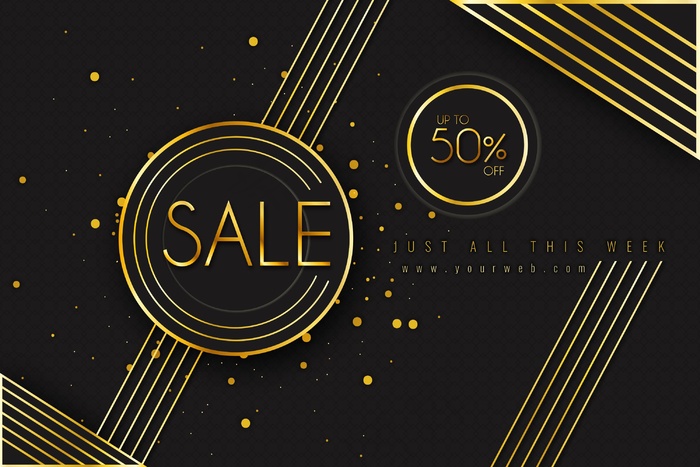 金色和黑色奢侈品销售背景