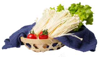 一筐金针菇菌类蔬菜
