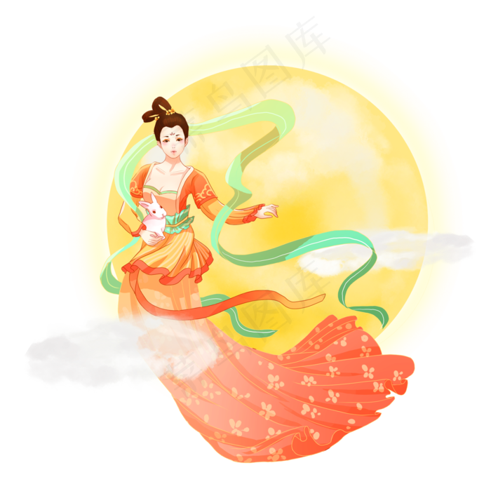 中秋节嫦娥月兔(2000X2000(DPI:72))psd模版下载