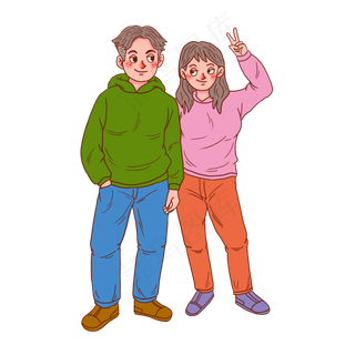 七夕情人节情侣谈恋爱