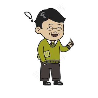 教师节老师卡通人物惊叹表情包