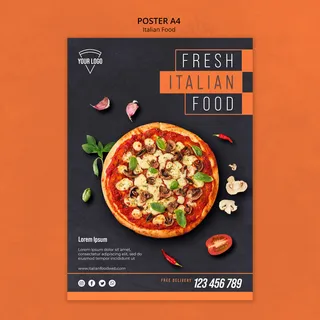 意大利美食海报主题
