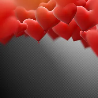 红心气球飞串。