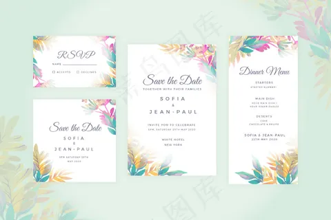 婚礼文具花卉套装