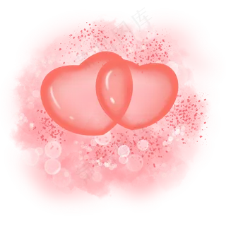 七夕爱心云朵粉红色免抠 七夕爱心云朵粉红色免抠