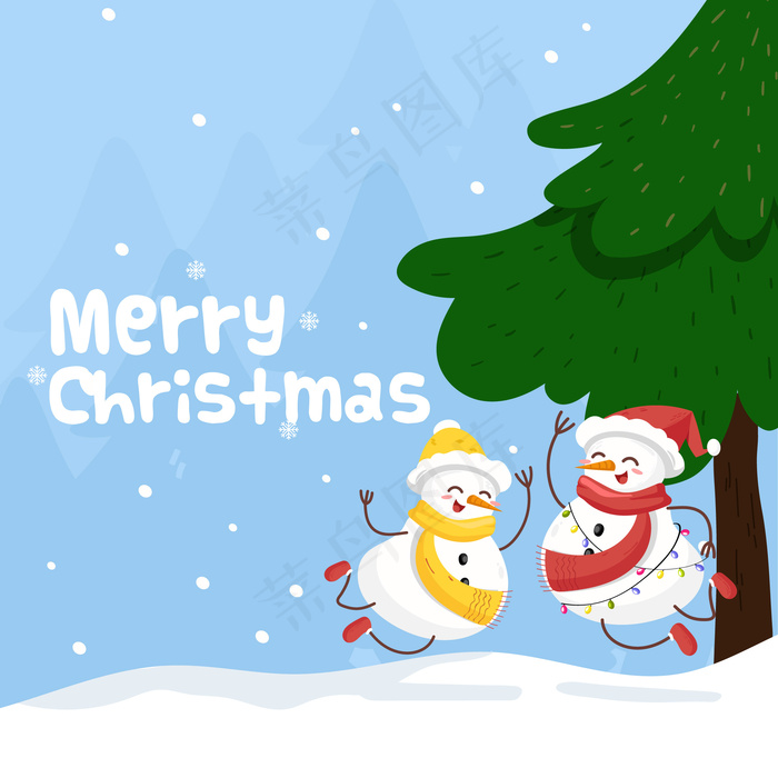 雪人夫妇圣诞快乐