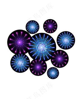 矢量手绘卡通烟花,免抠元素