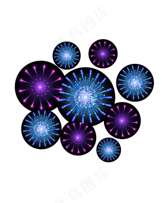 矢量手绘卡通烟花,免抠元素