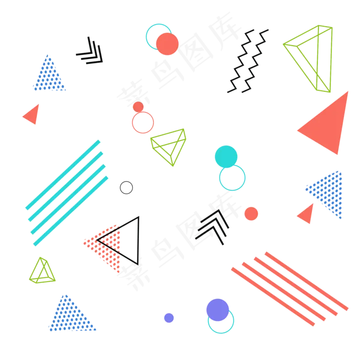 简约几何图案孟菲斯(2000*2000px 300 dpi )ai矢量模版下载