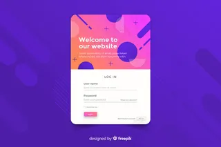 在彩色背景上以几何图形登录登录登录页