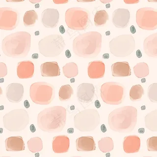 浅粉色水彩圆点图案
