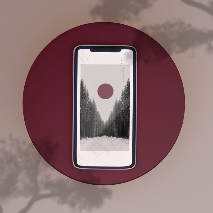 日本场景手机阴影模型样机