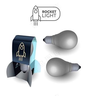 具有包装前视图的灯泡模型样机及其包装逼真灯泡