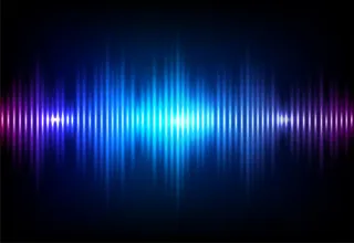 波浪声霓虹灯背景。