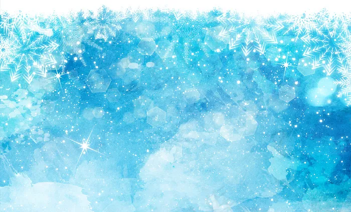 蓝色背景，水彩圣诞节