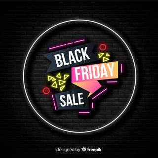 黑色星期五概念与霓虹灯设计