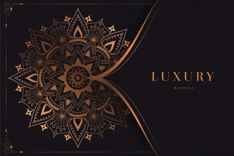 豪华金色曼荼罗背景