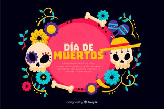 手绘死亡背景和头骨的日子