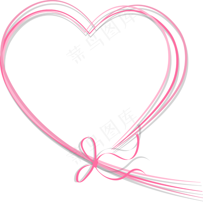 情人节粉色爱心线条