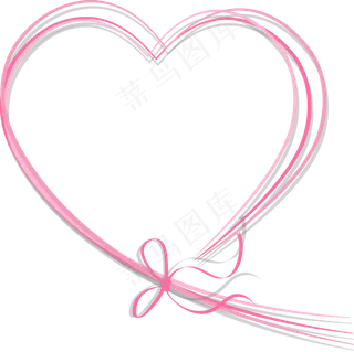 情人节粉色爱心线条
