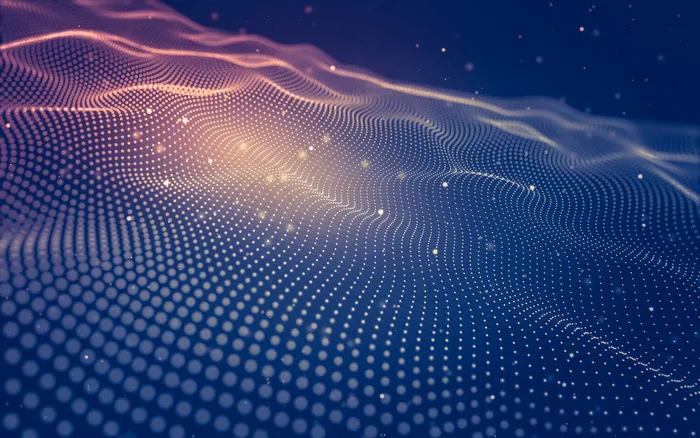 抽象背景。分子技术与多边形，连接点和线