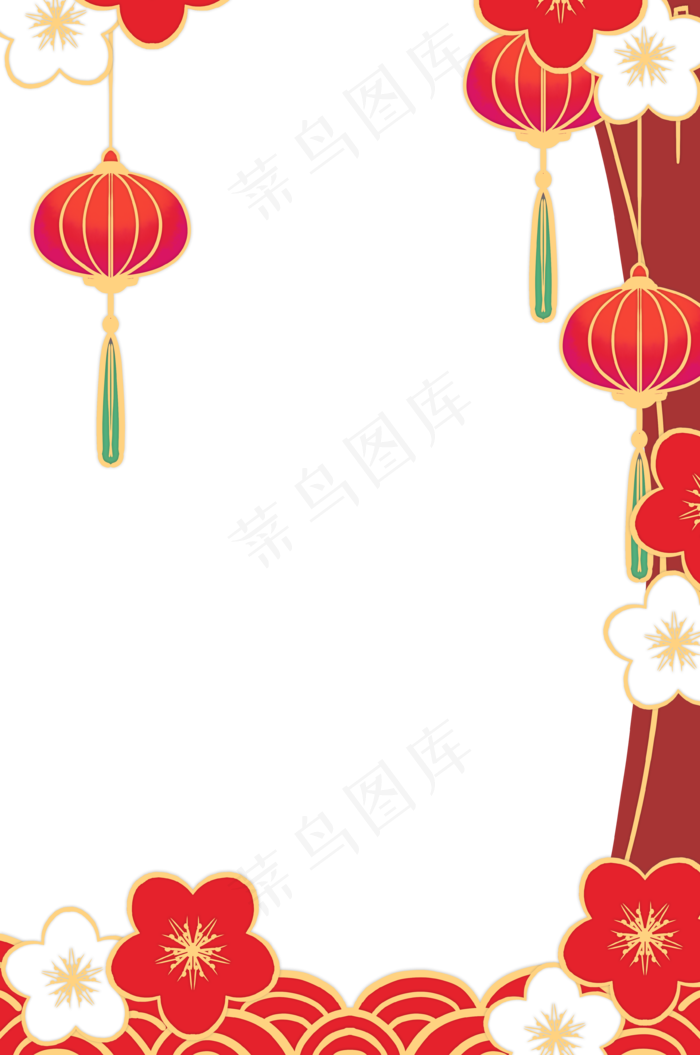 新春灯笼弧形边框