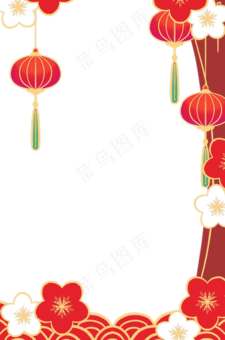 新春灯笼弧形边框
