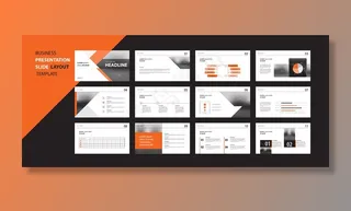 具有信息图形元素的业务演示设计模板概念