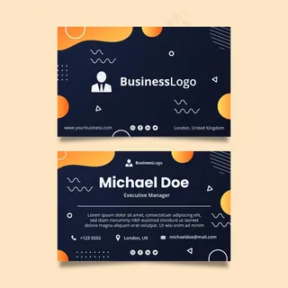 普通商务双面横名片 模板