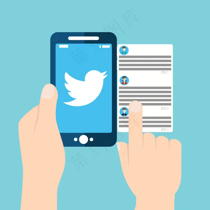 在移动设备上查看twittereps,ai矢量模版下载