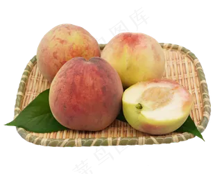 一筐桃子水果