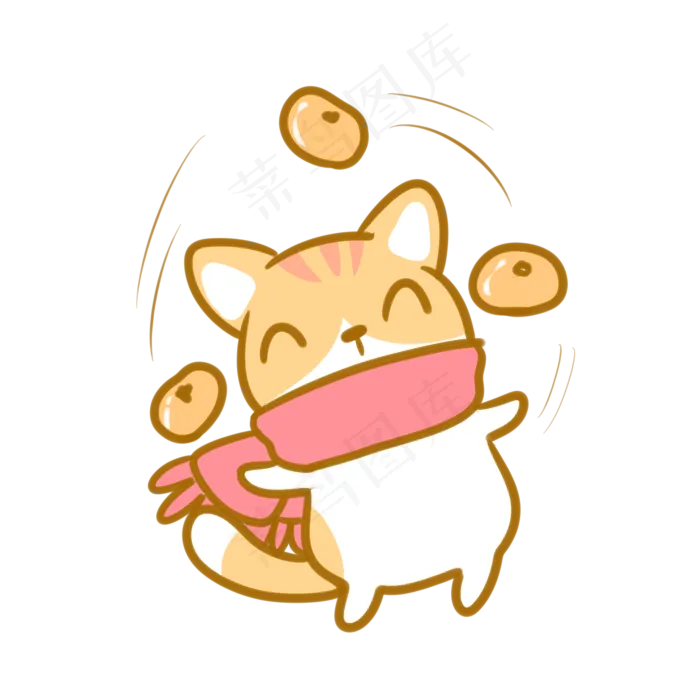 扔柿子的橘猫(2100X2100(DPI:300))psd模版下载