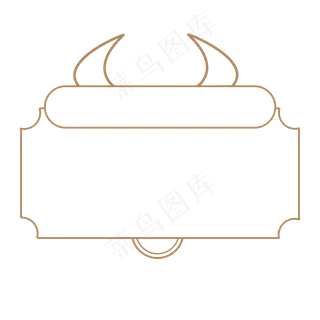 牛角边框牛年贺卡