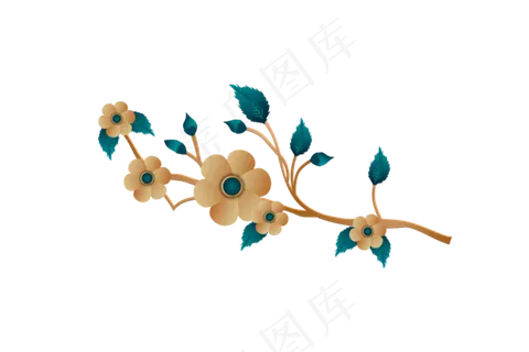 中国风手绘花元素免扣高清素材图