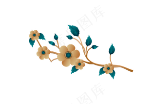 中国风手绘花元素免扣高清素材图