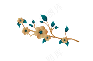中国风手绘花元素免扣高清素材图