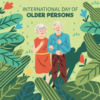 手绘设计老年人日