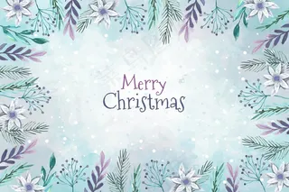 水彩画圣诞背景