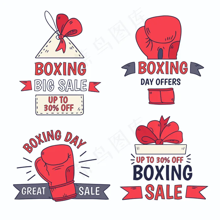 手绘节礼日销售徽章系列eps,ai矢量模版下载