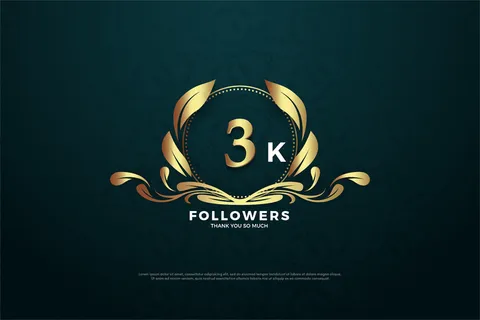 3k追随者背景，带金色数字