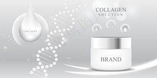 化妆品3d包装白色胶原蛋白精华液滴眼液