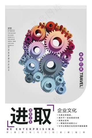 企业文化挂画  励志海报 诚信文明海报