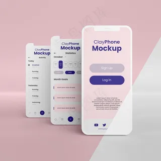 手机屏幕上的应用程序界面模型样机