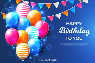 生日背景与现实气球
